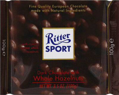 Dark chocolate with whole hazelnuts chocolate bar - Product