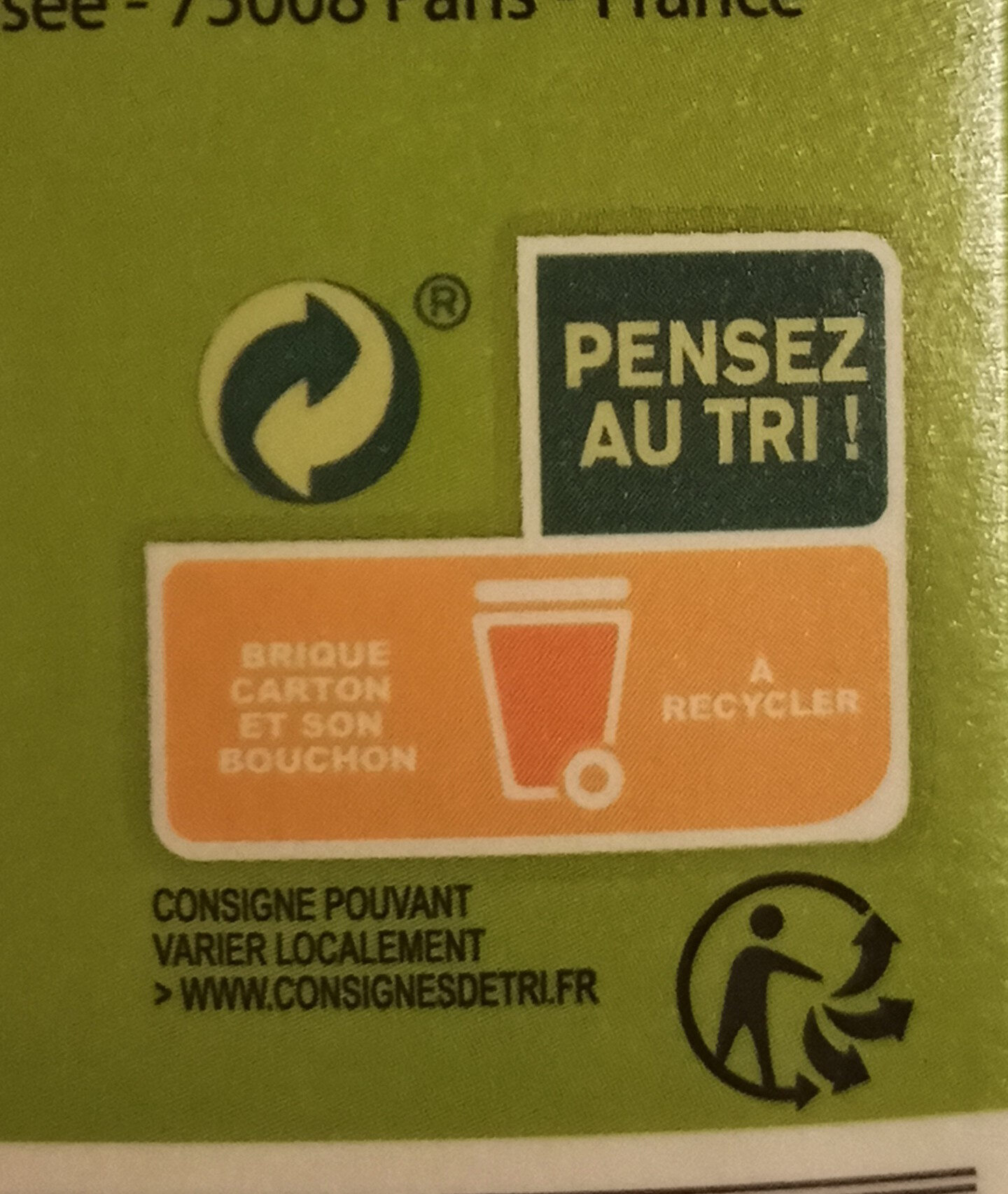 Jus de pomme - Recycling instructions and/or packaging information - fr