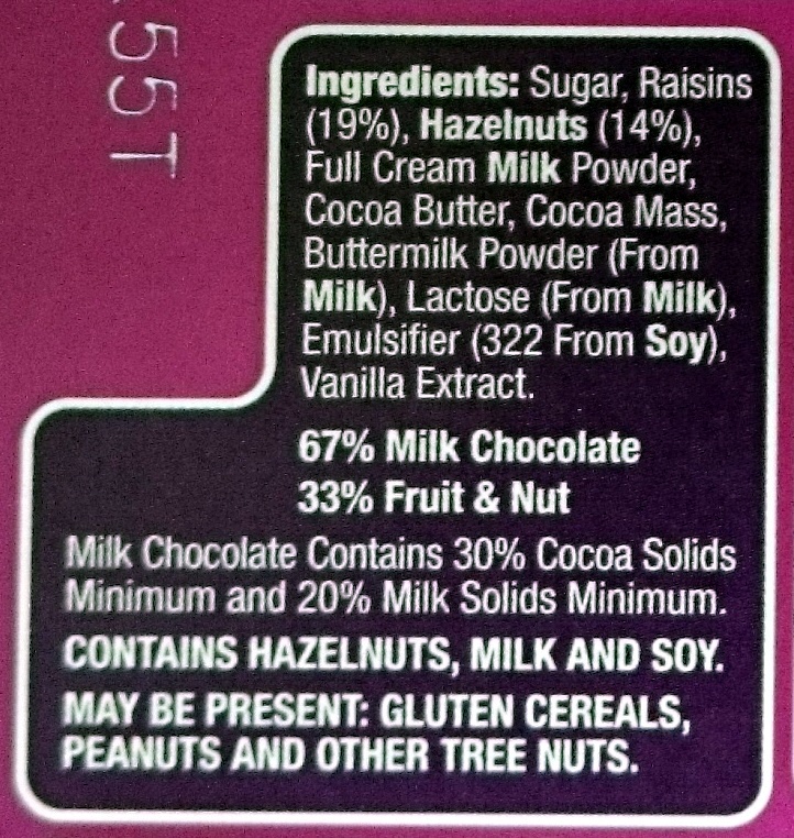 Choceur Fruit and Nut Chocolate - Ingredients - en