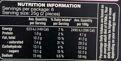 White Chocolate Flaked Belgian Truffles - Nutrition facts