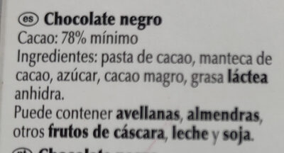Lindt Excellence 78% cocoa - Ingredients - en