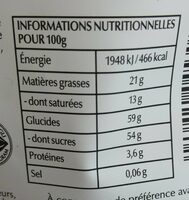 Sensation Fruit - Chocolat Noir - Myrtille & Açaï - Nutrition facts - fr