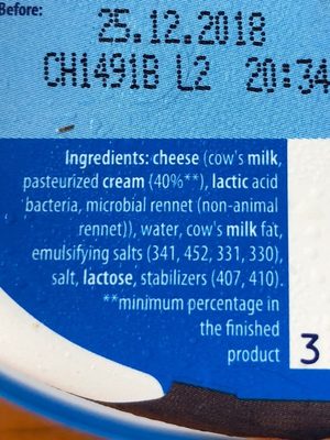 Soft Creamy Cheese - Ingredients - en