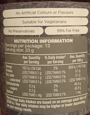Cranberry Sauce - Nutrition facts - en