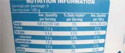 Yogurt greek style hight in natural protein - Nutrition facts - en