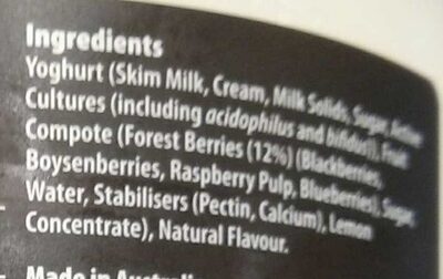Greek yoghurt forest berries - Ingredients
