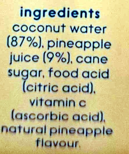 Cocobella Coconut Water Pineapple - Ingredients - en