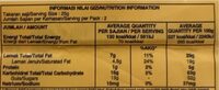 Toblerone 50g - Nutrition facts - en