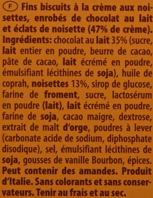 Gp creme de noisette 100g - Ingredients - fr