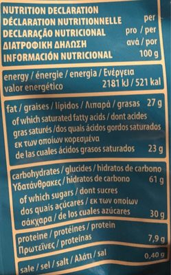 Quadratini vanille 125g - Nutrition facts - fr