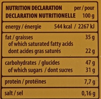 Dark Hazelnut - Loacker - Nutrition facts - en