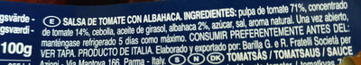 Basilico - Ingredients - es