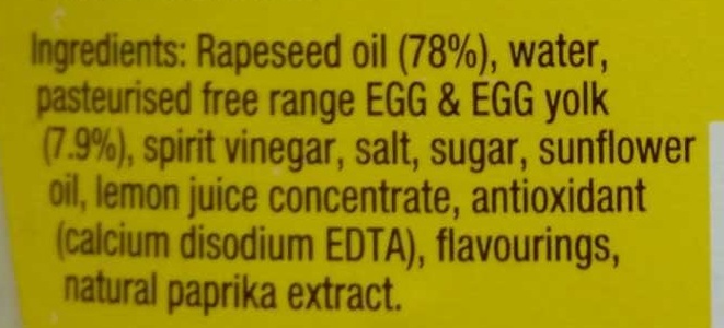 Real Mayonnaise - Ingredients - en