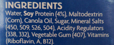 Soy Milk: regular - Ingredients
