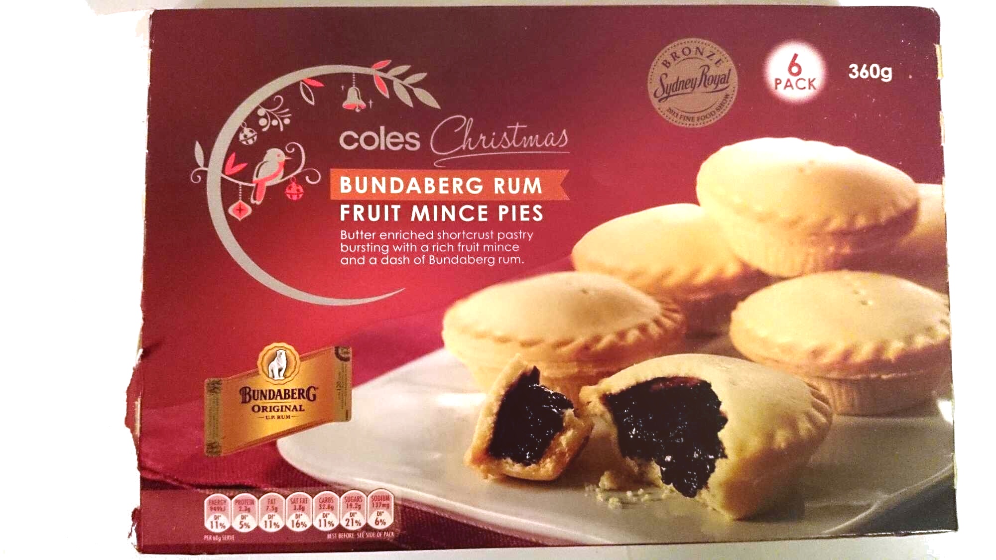 Coles Bundaberg Rum Fruit Mince Pies - Product - en