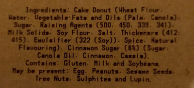 Cinnamon Donut - Ingredients - en