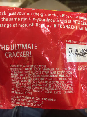Cheese crackers - Ingredients - en