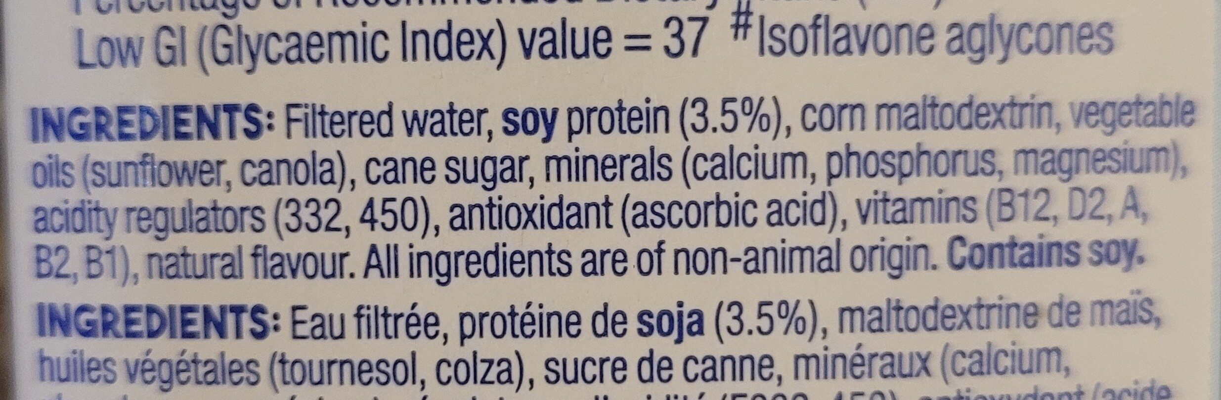 So Good Soy Milk Regular - Ingredients - en