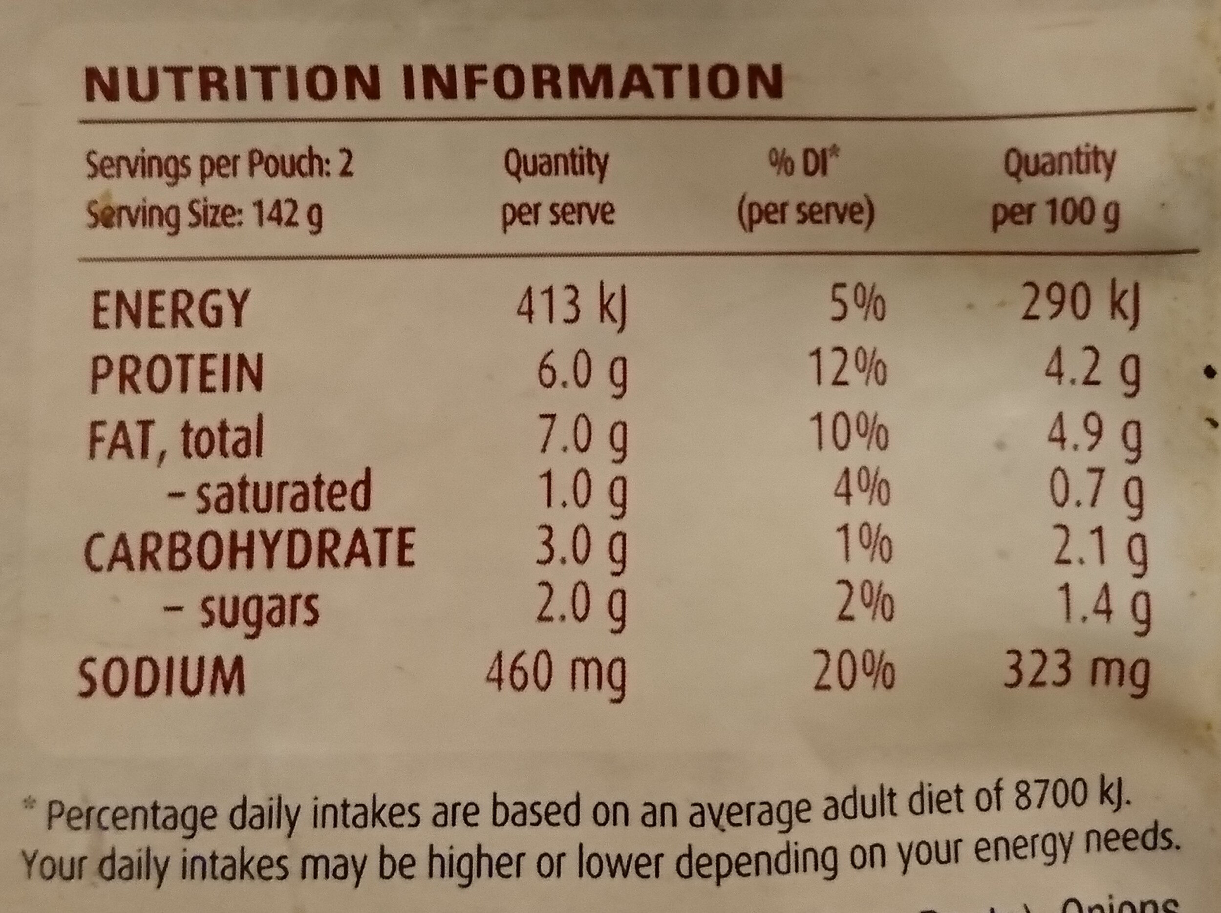 Indian Style Kashmir Spinach Heat and Eat - Nutrition facts - en
