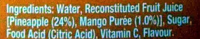 Pine Mango Fruit Drink With Vitamin C - Ingredients