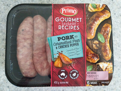 Gourmet Sausage Recipe Pork with Caramelised Pear & Cracked Pepper - Product - en
