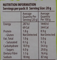 Apple Pie Snack Bars - Nutrition facts - en