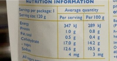 Organic apple and fig oatmeal - Nutrition facts