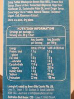 Brown rice crispy bars vanilla - Nutrition facts - en
