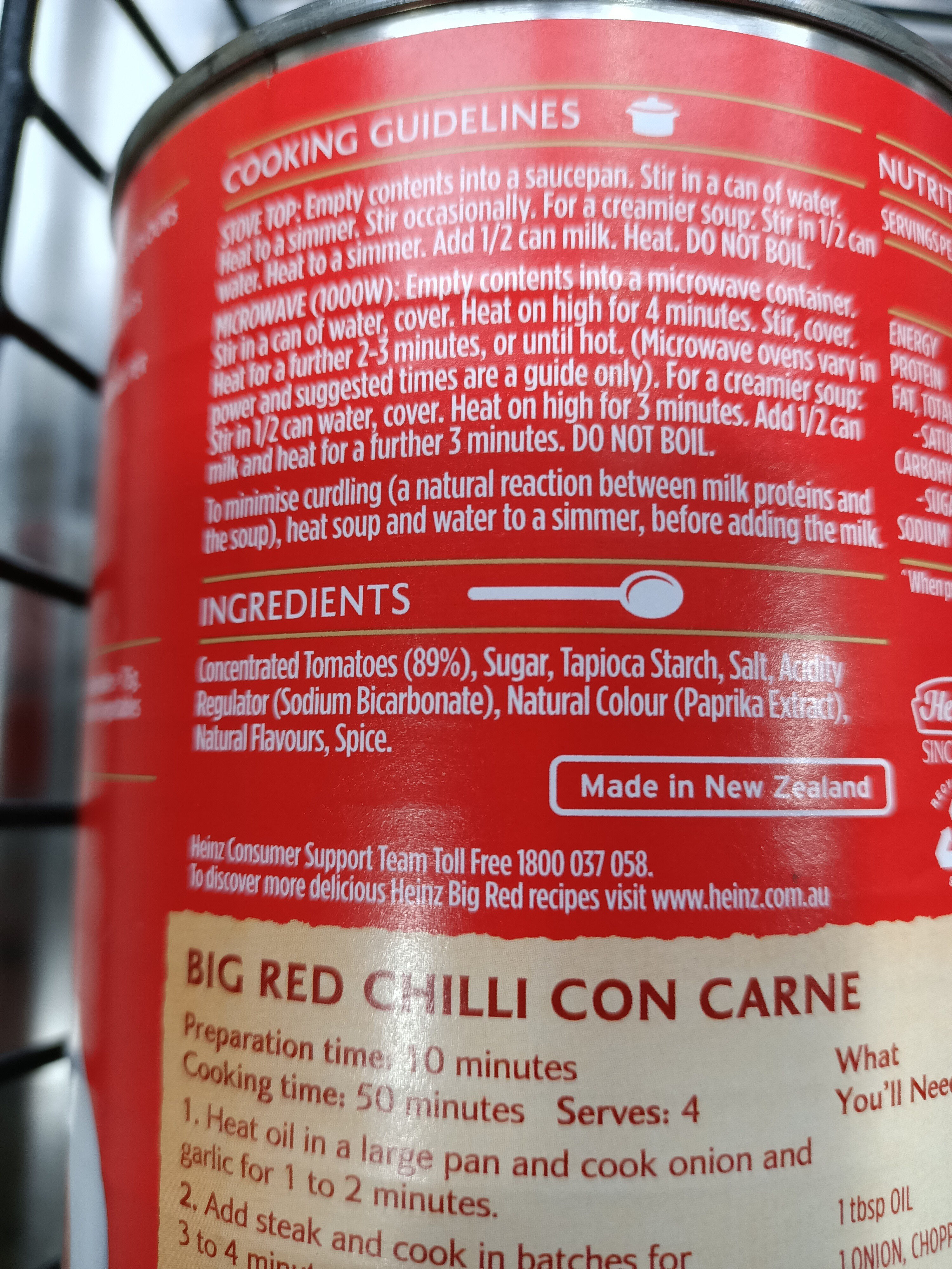Big Red Tomato Soup - Ingredients - en