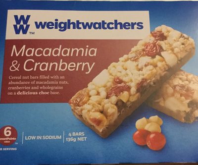macadamia & cranberry choc nut bar - 1