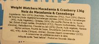 Barres de Céréales Noix Macadamia & Cranberry - Ingredients - fr