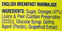English Breakfast Marmalade - Ingredients - en